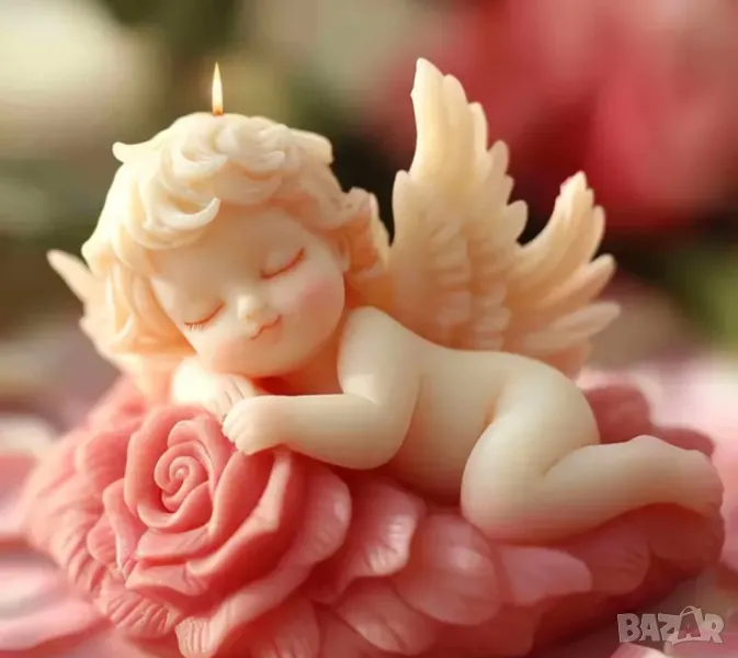 Молд ангел с цвете, снимка 1