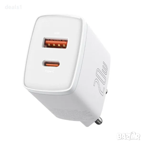 Baseus Compact Quick Charger Мрежово зарядно устройство 20W USB-C PD 3.0, снимка 1