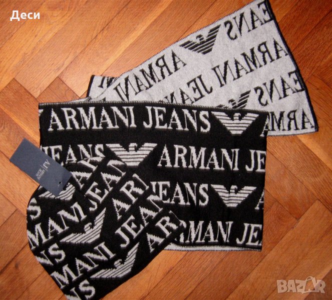 Аrmani Jeans шал и шапка комплект, снимка 1