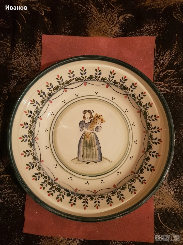 Голяма нова ретро чиния от 1989 година , снимка 1