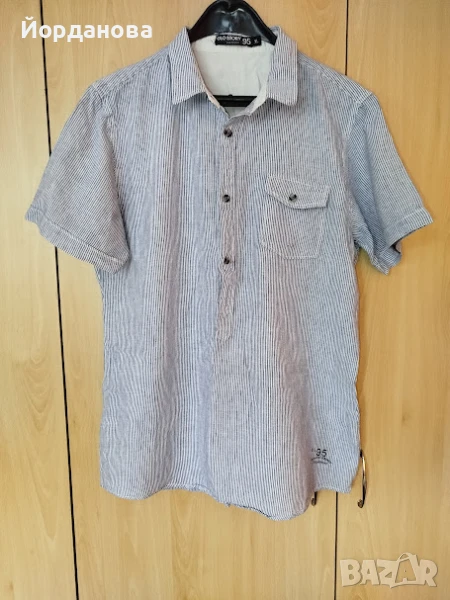 Мъжка риза от лен и памук , снимка 1