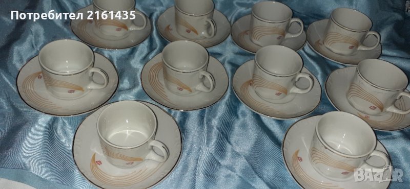 Български порцеланови чаши за късо кафе от времето на соца. , снимка 1