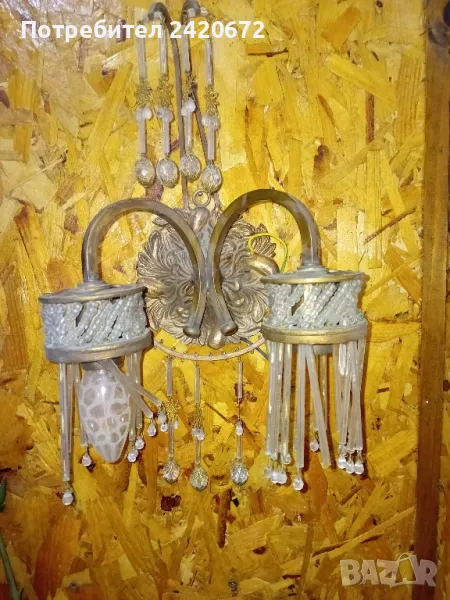 Старинен  кристален  аплик, снимка 1