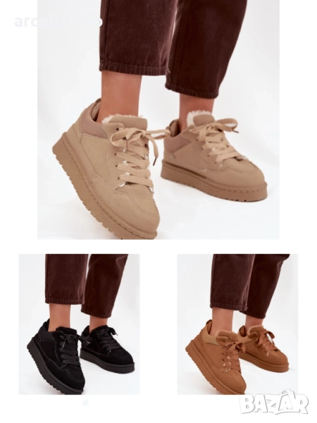 Дамски маратонки с подплата от пух Cyrissa, 3цвята , снимка 1