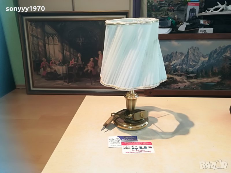 нощна лампа-мед/месинг-внос швеция 35х22см, снимка 1