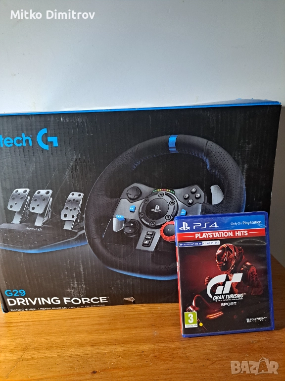 Волан с педали Logitech - G29, черен, PC/PS3/PS4/PS5+игра Gran Turismo, снимка 1