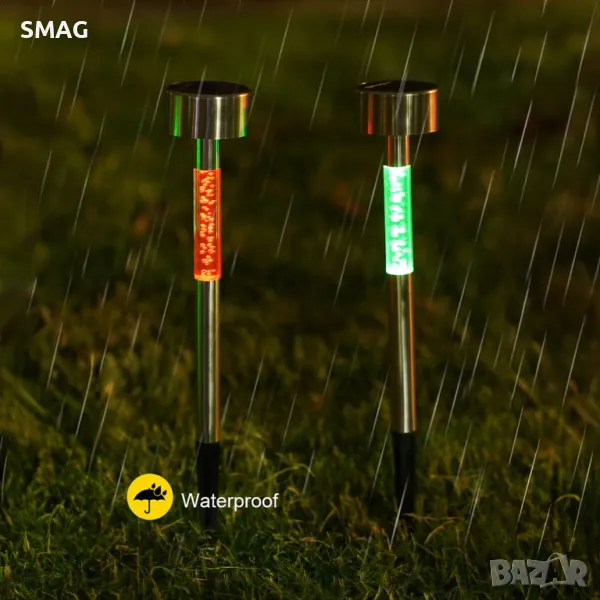 Слънчев фенер соларна лампа с редуващи се цветове 24.5см S_1165189, снимка 1