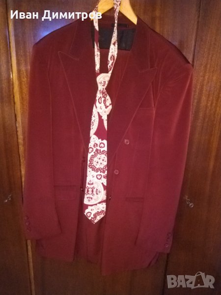 Абитуриентски костюм цвят бордо за висок мъж 2XL, снимка 1