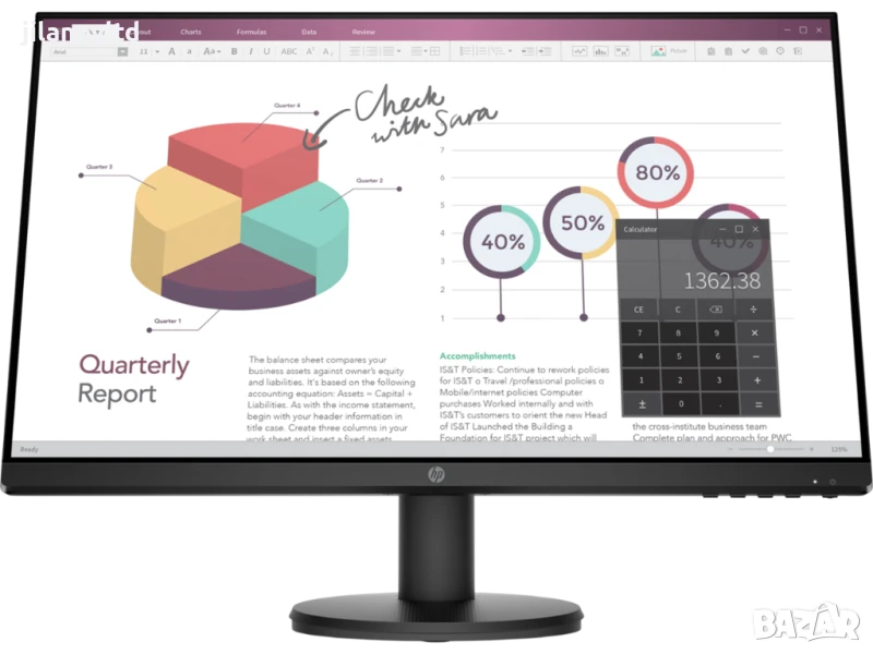 Монитор HP P24v G4 1920x1080 с 12 месеца гаранция, снимка 1