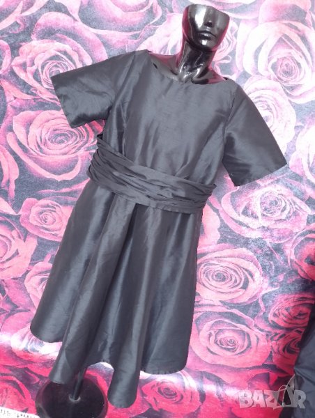 Елегантна черна разкроена рокля 3ХЛ, снимка 1