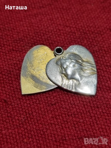 Vintage сребърно сърце, талисман висулка , снимка 1