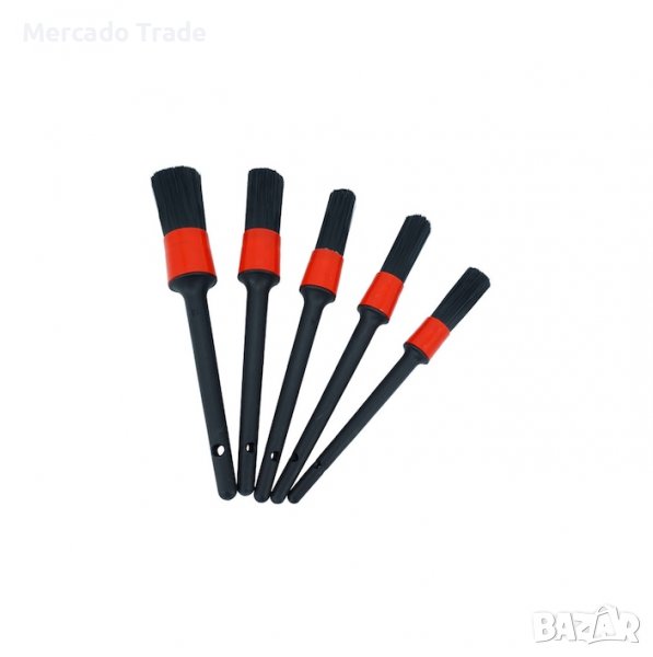 Четки Mercado Trade, За почистване на интериор на автомобил, 5броя, Черни, снимка 1