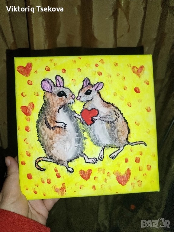 Малката картина с мини хамстери на нея, снимка 1