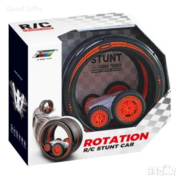 Въртяща се каскадьорска кола с дистанционно, снимка 1