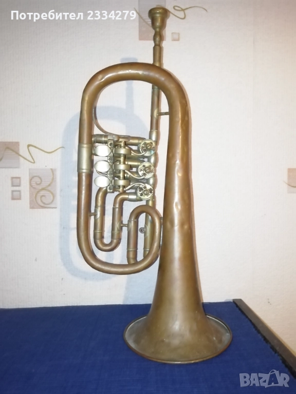 Много стара флигорна ,,AUG. CLEMENS GLIER-MUZIKINSTRUMENTEN, MANIFAKTUR, MARKNEUKIRCHENIS", снимка 1