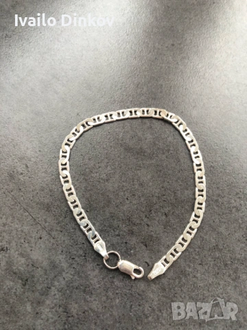 Сребърна гривна- 7гр, 21cm, проба 925, снимка 2 - Гривни - 53016091