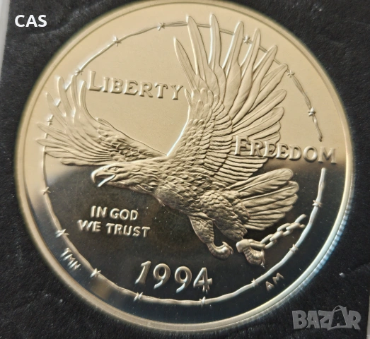 1 Долар 1994 САЩ - сребро, снимка 4 - Нумизматика и бонистика - 54347406