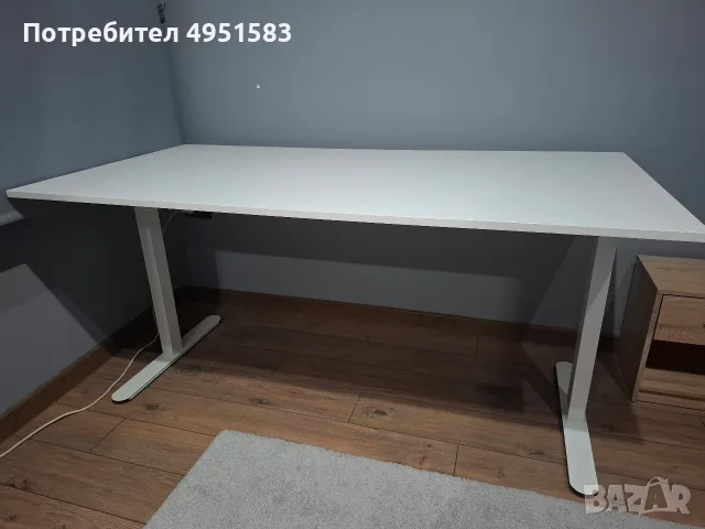 Бяло геймърско бюро 80×160