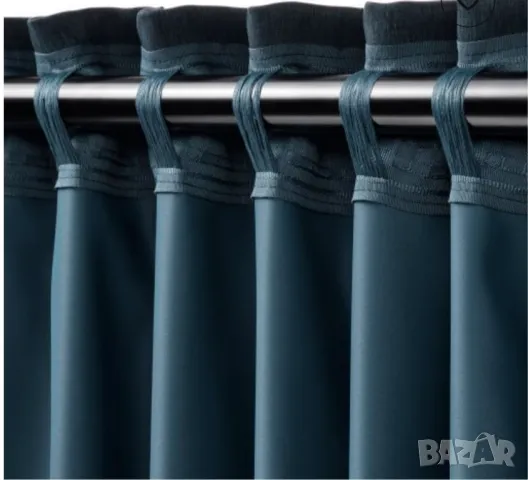 Светлоизолиращи завеси тъмносини к-т 2 бр, 145x300 см, снимка 3 - Пердета и завеси - 50429887