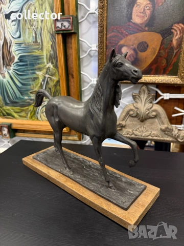 Френска фигура / скулптура на кон / жребец. №7991, снимка 2 - Антикварни и старинни предмети - 53934828