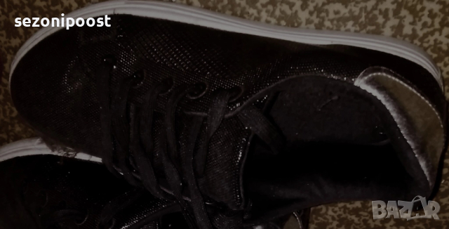 🍀Дамски черни пролетни водонепропускливи кецове с връзки-номер 38!🍀