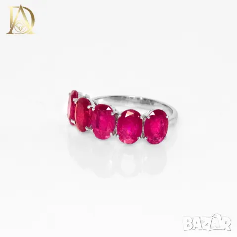 Нов Златен Пръстен с 4.38кт Естествени Рубини, снимка 2 - Пръстени - 48461706