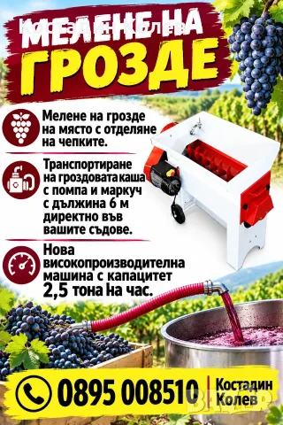 Мелене на грозде на адрес