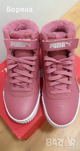 Puma Carina Mid Fur уникални пепел от рози дамски топли кецове с пух, снимка 11 - Маратонки - 53023864