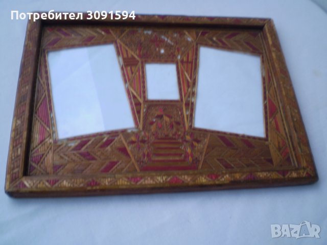 Старинна рамка за снимки ръчно изработена от сламки, снимка 6 - Антикварни и старинни предмети - 36599519