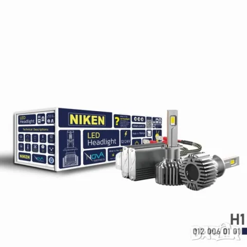 LED крушки Niken H1 12V 6500K нова серия комплект 2 броя