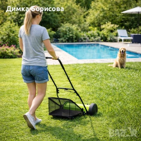 Ръчна косачка за трева с кош, снимка 2 - Градинска техника - 53939532