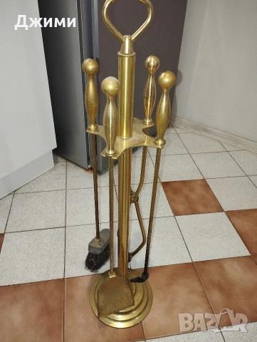 масивен бронзов каминен комплект, снимка 10 - Антикварни и старинни предмети - 53932138