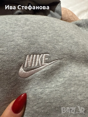 Спортна дамска ватирана памук памучна сива блуза Nike nike 100% оригинал., снимка 2 - Спортни екипи - 52498007