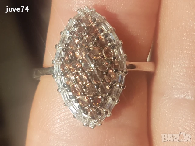 СРЕБЪРЕН ПРЪСТЕН С АНДАЛУЗИТ (ИСПАНИЯ), снимка 4 - Пръстени - 51113797