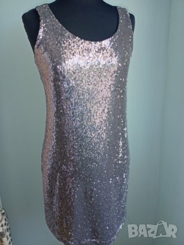 Рокля с пайети и тюл Xs, нова, снимка 1