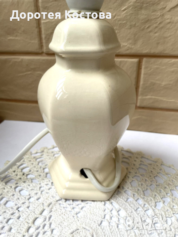 Красива порцеланова лампа от Англия, снимка 6 - Антикварни и старинни предмети - 44582764