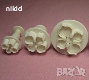 3 бр хортензия малки пластмасови резци форми с бутало и релеф форма резец цвете сладки фондан декор 