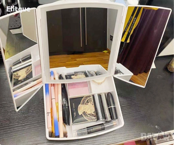 Мини LED огледало с органайзер за гримове TV1262