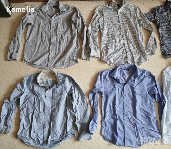 12 Мъжки ризи M-L размер . Марки: Zara, H&M,YORN