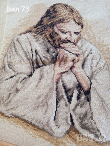 Гоблен,,Молещият се Исус", снимка 6 - Гоблени - 51763859