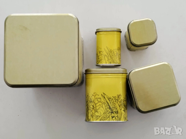 Комплект 5 броя метални кутии, снимка 4 - Кутии за съхранение - 52234108