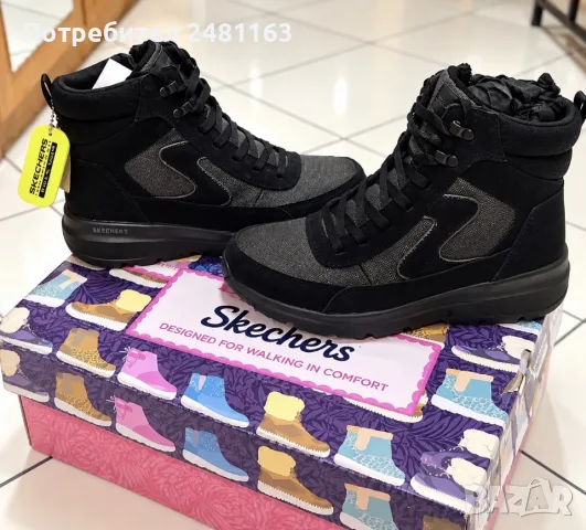 Дамски боти Skechers № 38 (отговарят на № 39) – черни, чисто нови