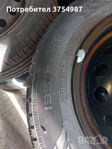 195 65 15 зимни гуми  с железни джанти 4х100 15 , снимка 2 - Гуми и джанти - 52913530