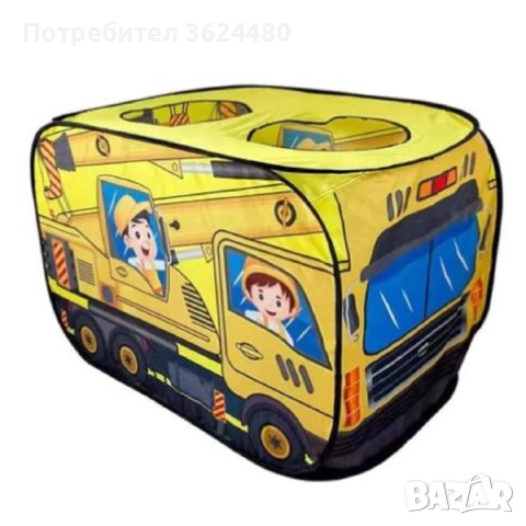Голяма палатка за игра строителен камион жълт 4780, снимка 3 - Други - 53358694