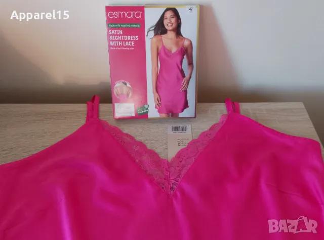 Esmara нова розова сатенена нощница EUR 42, снимка 2 - Нощници - 50224377