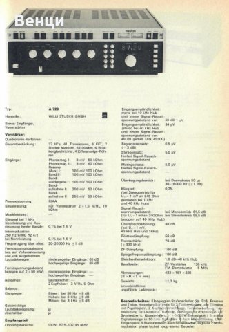 ReVox A720 preamplifier., снимка 2 - Ресийвъри, усилватели, смесителни пултове - 37403281