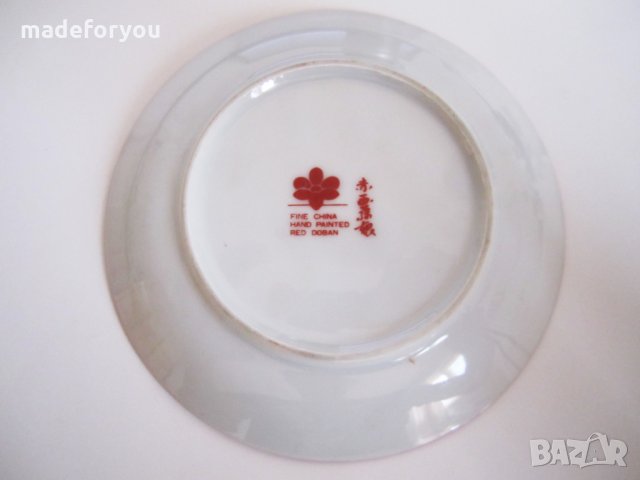Китайска порцеланова,порцелан чиния,чинийка с Гейши ръчно оцветена, снимка 4 - Колекции - 30709972