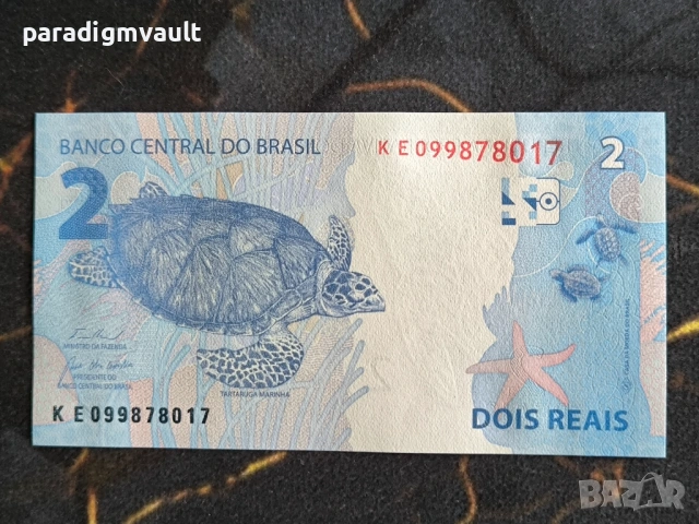 Банкнота - Бразилия - 2 реала UNC | 2010г., снимка 2 - Нумизматика и бонистика - 54084876