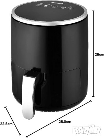 Венга! mini air fryer, 2,5 л, регулируем термостат 80-200°C, 60-минутен таймер, снимка 4 - Фритюрници - 42457477