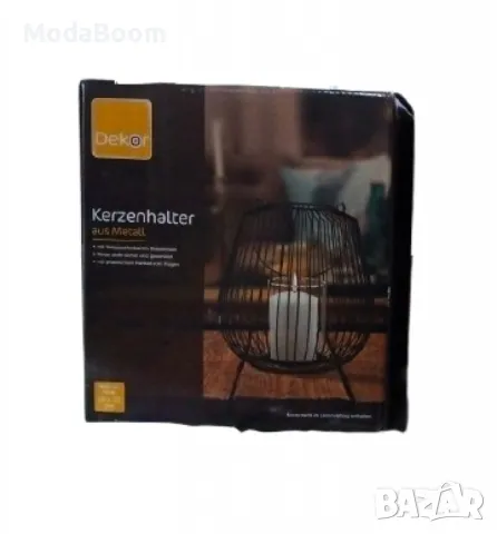 Метален свещник във форма на фенер, снимка 2 - Декорация за дома - 48947803